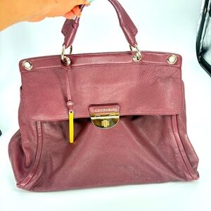 Cromia Large Leather Handbag Burgundy‎ Made in Italy Purse